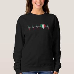 Italienisches Herzschlag I Liebe Italien Flaggenst Sweatshirt