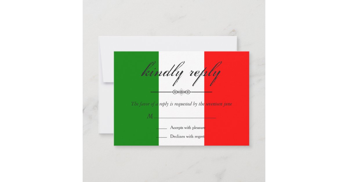 Italienisches Hochzeit Italiens UAWG RSVP Karte Zazzle.de