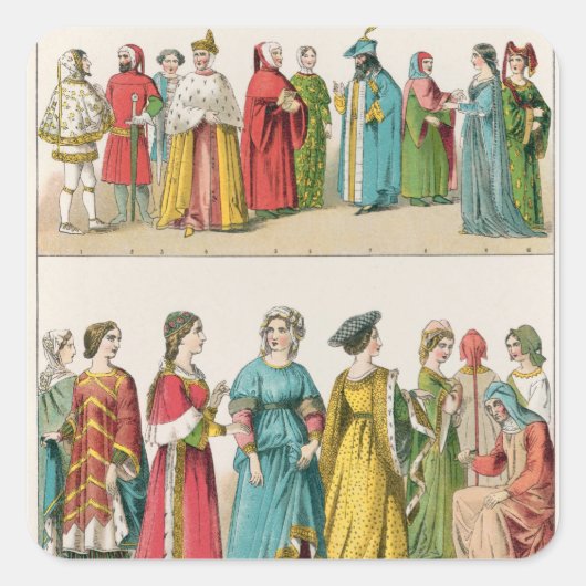 Italienisches Kleid Quadratischer Aufkleber (Vorderseite)