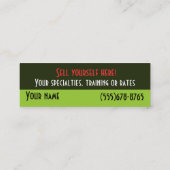 Italienisches Kochskochen des Mini Visitenkarte (Rückseite)