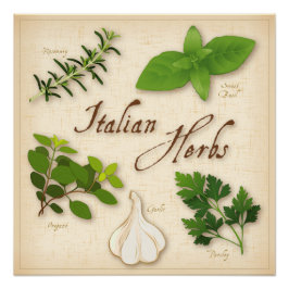 Italienisches Kräuterposter Poster