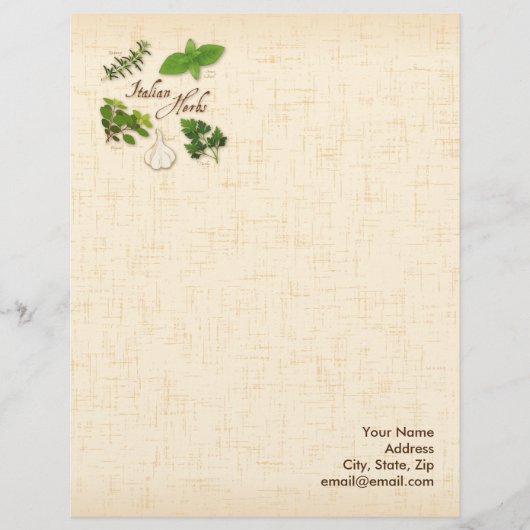 Italienisches Kräuterstationspapier anpassen Briefbogen (Vorderseite)