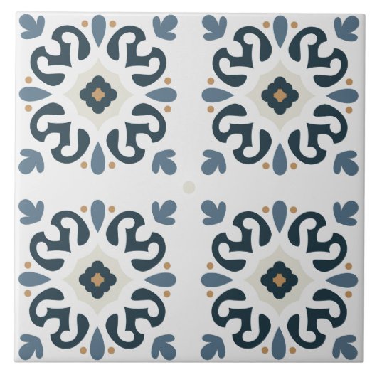 Italienisches Kunstwerk Azulejos Mediterblau Fliese (Vorderseite)