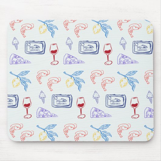 Italienisches Küstenessen Mousepad (Vorne)