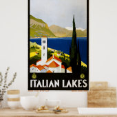 Italienisches Lakes Vintage Reiseplakat Poster (Küche)
