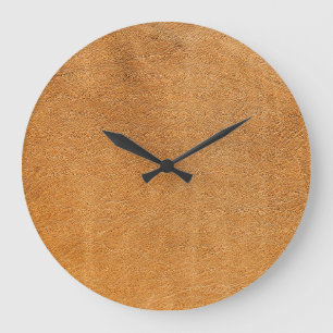 Italienisches Lammleder: Vintage-Textur Große Wanduhr