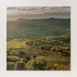 Italienisches Landgut, Sonnenuntergang in der Tosk Puzzle