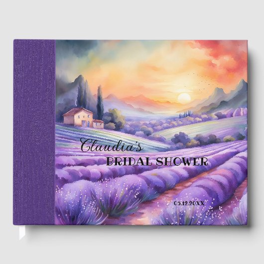 Italienisches Lavendel Brautparty Gästebuch (Vorderseite)