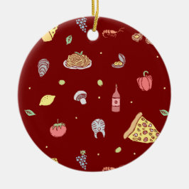 Italienisches Lebensmittelmuster. Nahtlose italien Keramik Ornament