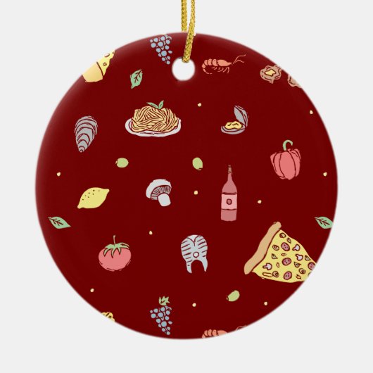 Italienisches Lebensmittelmuster. Nahtlose italien Keramik Ornament (Vorne)