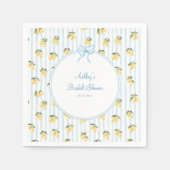 Italienisches Lemon Blue Bow Brautparty Paper Serviette (Vorderseite)