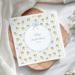 Italienisches Lemon Blue Bow Brautparty Paper Serviette