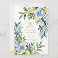 Italienisches Lemon Blue Floral Citrus Brautparty