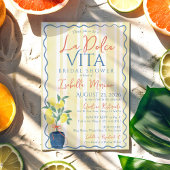 Italienisches Lemon Blue La Dolce Vita Brautparty Einladung