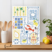 Italienisches Lemon Blue La Dolce Vita Brautparty Einladung