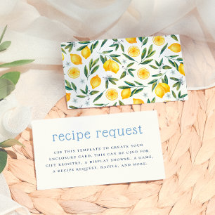 Italienisches Lemon Brautparty Beilage Rezept Anfr Begleitkarte
