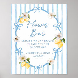 Italienisches Lemon Brautparty Blume Bar Poster