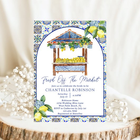 Italienisches Lemon-Brautparty frisch vom Markt Einladung