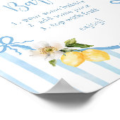 Italienisches Lemon Brautparty Mimosa Bar Poster (Ecke)