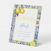 Italienisches Lemon Brautparty Mimosa Bar Sign Pos Sockelschild (Vorderseite)