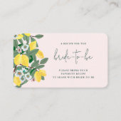 Italienisches Lemon-Brautparty - Rezept Begleitkarte (Vorderseite)