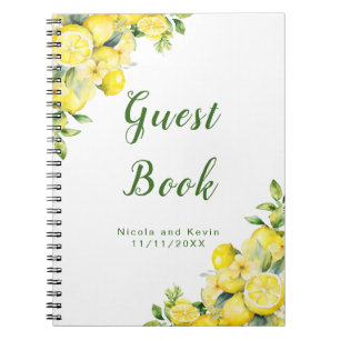 Italienisches Lemon Greenerity Frame Wedding Gäste Notizblock