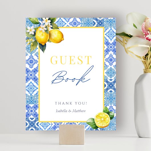 Italienisches Lemon Guest Book Sign Poster