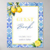 Italienisches Lemon Guest Book Sign Poster (Vorne)
