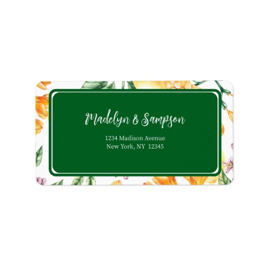 Italienisches Lemon Watercolor Rücksendeadresse Adressaufkleber (Vorne)