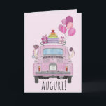 Italienisches lesbisches Paar Hochzeitstag Fiat 50 Karte<br><div class="desc">Italienische Hochzeiten gratulieren. Ehepaar mit Lesben in einem Vintagen italienischen Auto,  Fiat 500 oder Cinquecento. Herzlichen Glückwunsch zu Ihrem Hochzeitstag! Überraschen Sie das glückliche Paar auf ihrem schönsten Tag mit einer speziellen Karte. Viele verschiedene Designs,  in Englisch und in einigen nicht-englischen Versionen.</div>