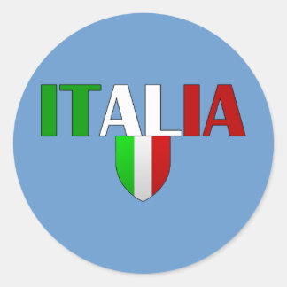 Italienisches Logo-Fahne für Italiener Runder Aufkleber