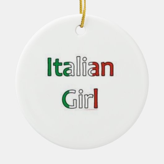 "ITALIENISCHES MÄDCHEN" ODER NUR FÜR SPASS ORNAMEN KERAMIKORNAMENT (Vorne)