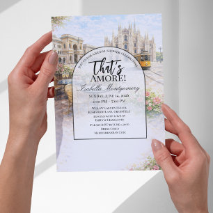 Italienisches Mailand That's Amore Brautparty Einladung