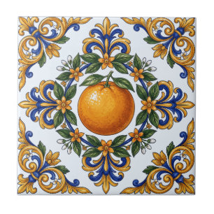 Italienisches Majolika-Orangen-Zitrus-Design Fliese