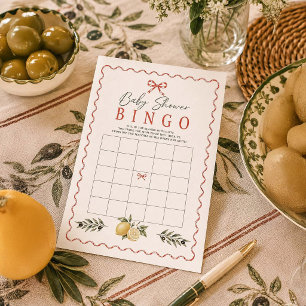 Italienisches Markt-Baby-Shower-Bingo-Spielkarte