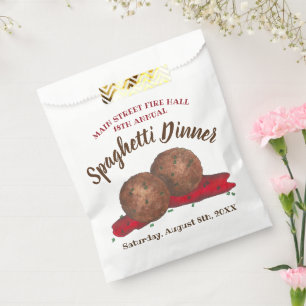 Italienisches Meatballs Spaghetti Wohltätigkeit Ev Geschenktütchen