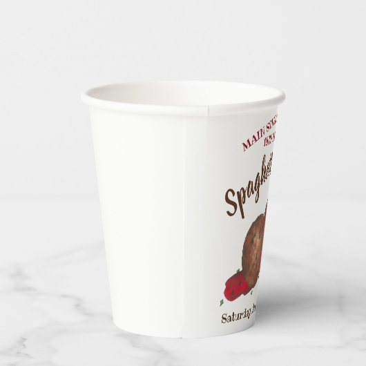 Italienisches Meatballs Spaghetti Wohltätigkeit Ev Pappbecher (Rechts)