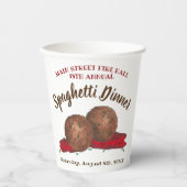 Italienisches Meatballs Spaghetti Wohltätigkeit Ev Pappbecher (Vorderseite)