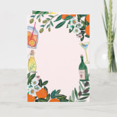 Italienisches mediterranes Menü Lemon Pink Wedding Dankeskarte (Rückseite)