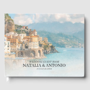 Italienisches Meer   Aquarell-Hochzeit an der Amal Gästebuch