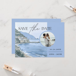 Italienisches Meer mit Foto Save the Date Hochzeit Einladung