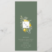 Italienisches Menü "Villa Wedding" Menükarte (Rückseite)