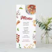 Italienisches Menü "Watercolor Meatball" Menükarte (Stehend Vorderseite)