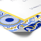 Italienisches Mittelmeer Blume Bar Sign Poster (Ecke)