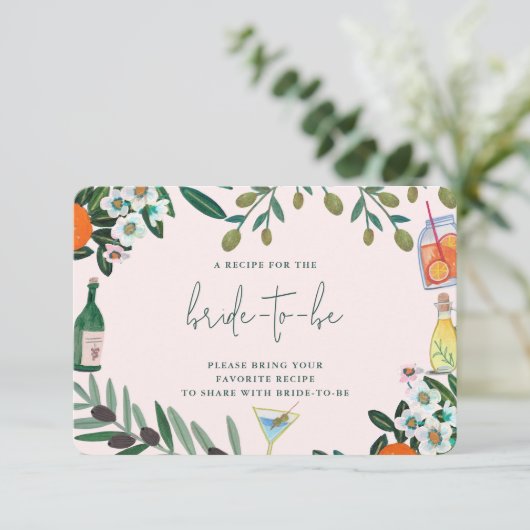 Italienisches Mittelmeer Brautparty gemeinsam Reze Begleitkarte (Stehend Vorderseite)