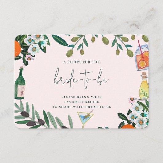 Italienisches Mittelmeer Brautparty gemeinsam Reze Begleitkarte (Vorderseite)