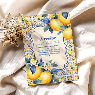 Italienisches Mittelmeer Tile & Lemon Brautparty Begleitkarte