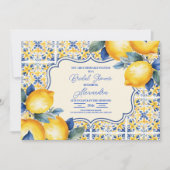 Italienisches Mittelmeer Tile & Lemon Brautparty Einladung (Vorderseite)