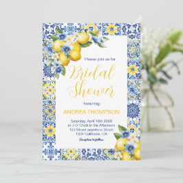 Italienisches Mittelmeer Tile & Lemon Brautparty Einladung