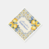 Italienisches Mittelmeer Tile & Lemon Brautparty Serviette (Ecke)